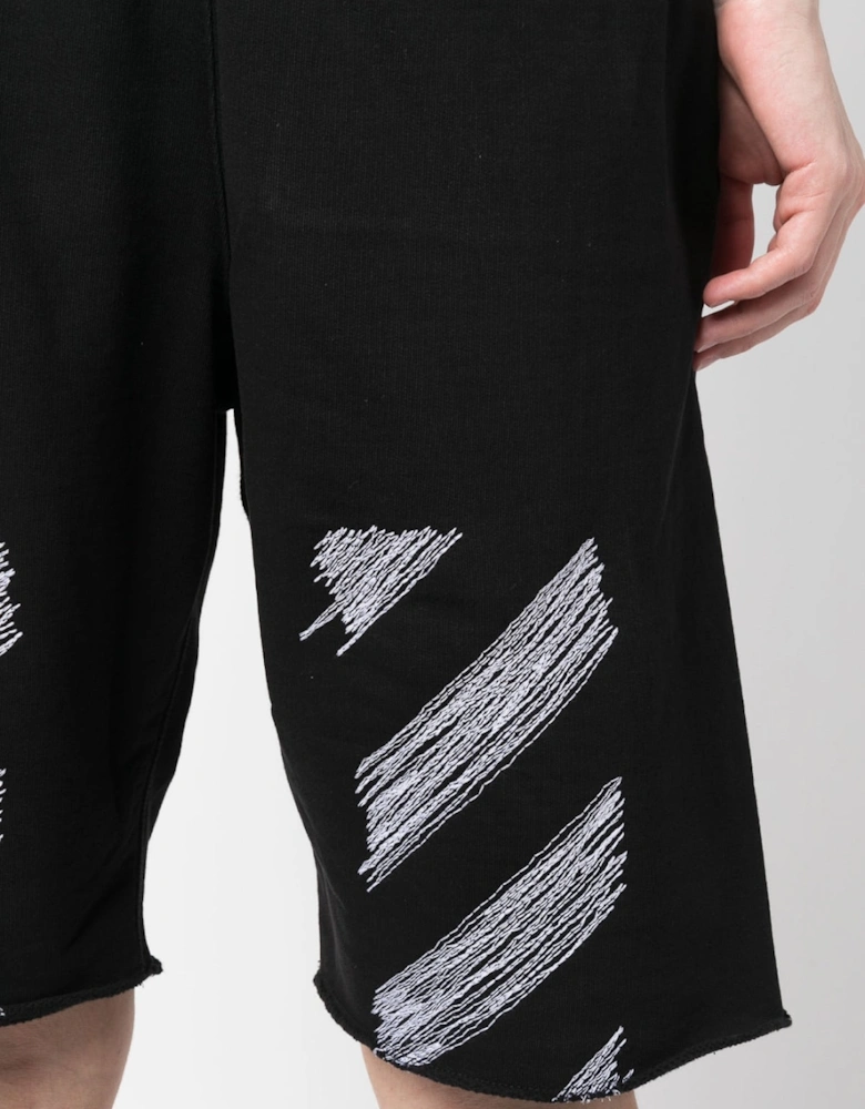 Off -White Scrubber Diag Shorts Black