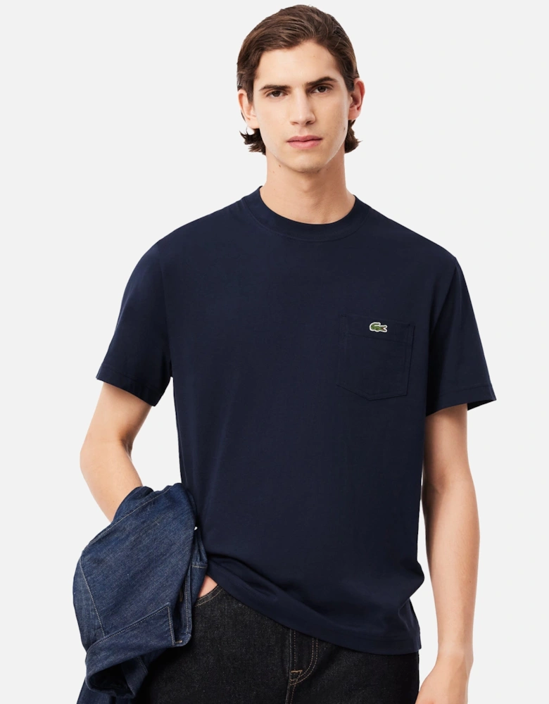 Chest Pocket Cotton T-Shirt Midnight Blue