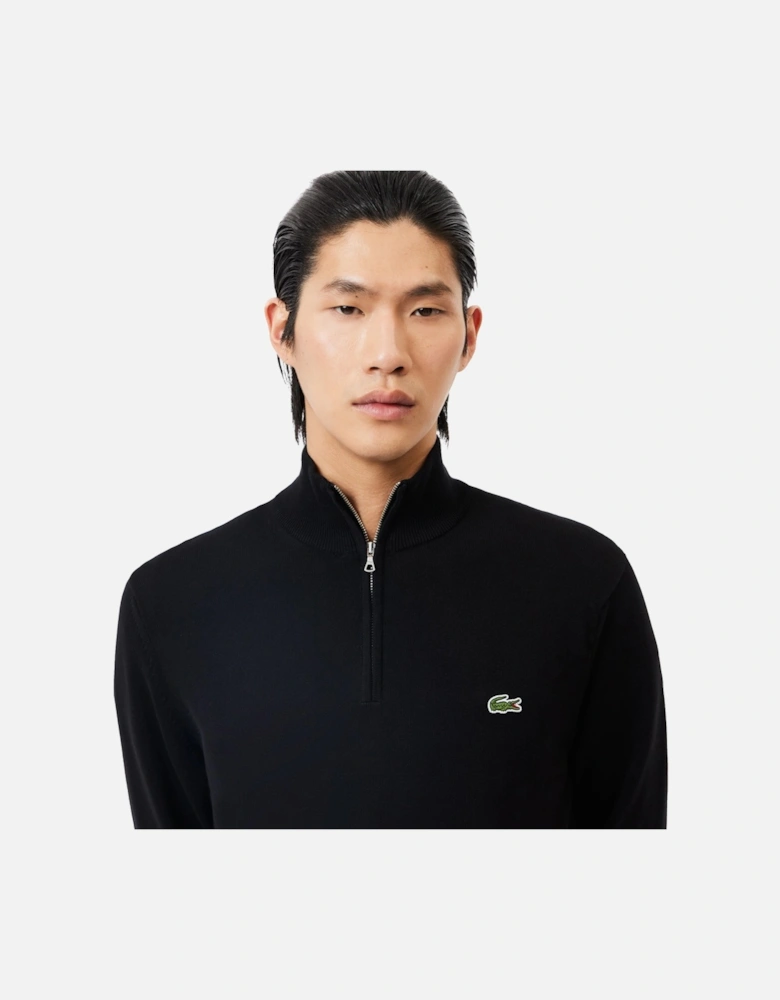 Quarter Zip Knit Sweater Black