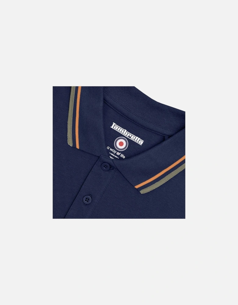 Mens Twin Tipped Retro Polo Shirt