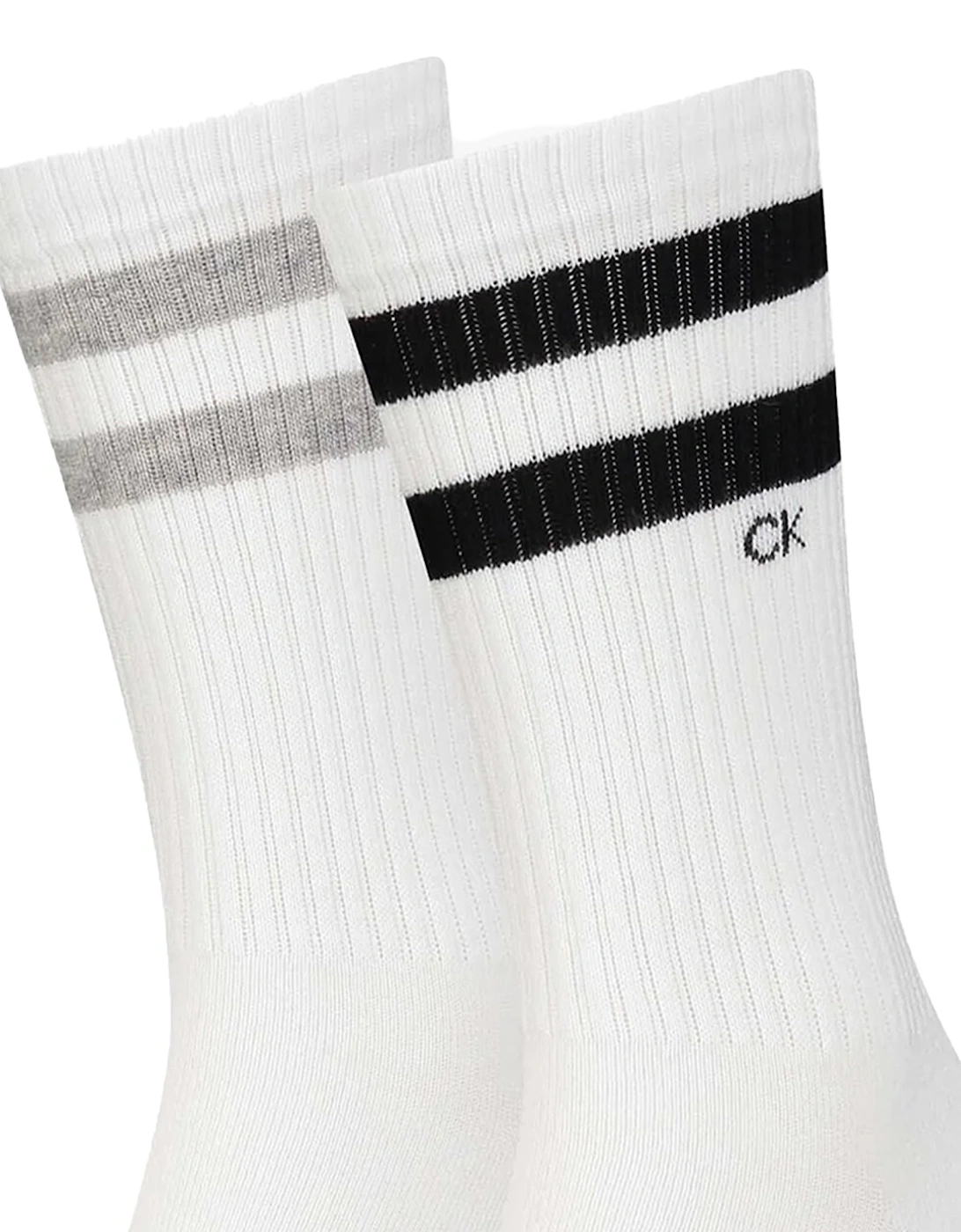 CK Logo 2 Pack Sports Socks White