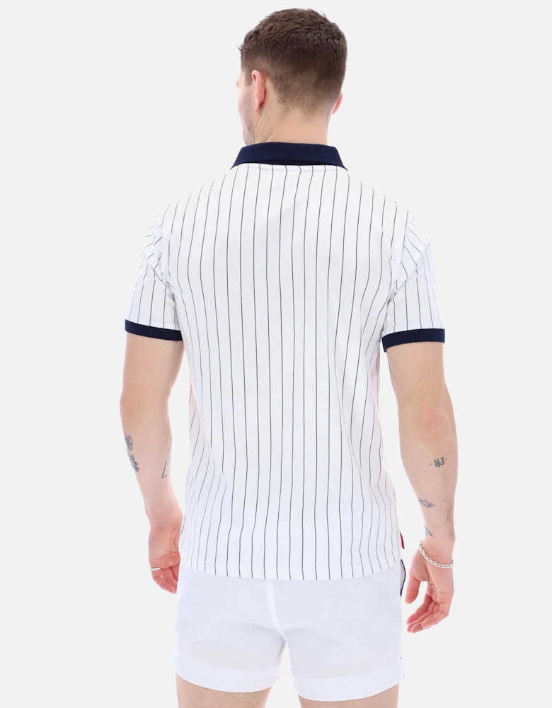 BB1 Classic Striped Polo Shirt White/Navy/Red