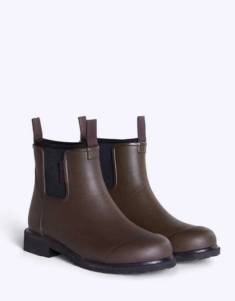 Bobbi Ankle Wellington Boot Chocolate & Black