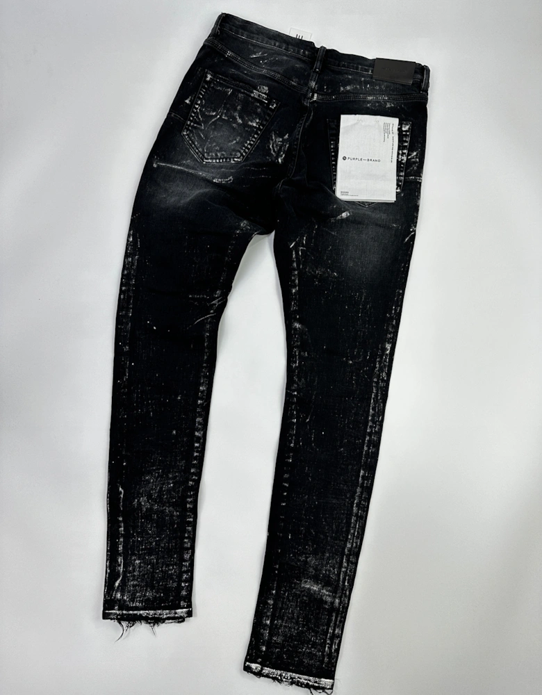 P001 LOW RISE JEANS BLACK METALLIC