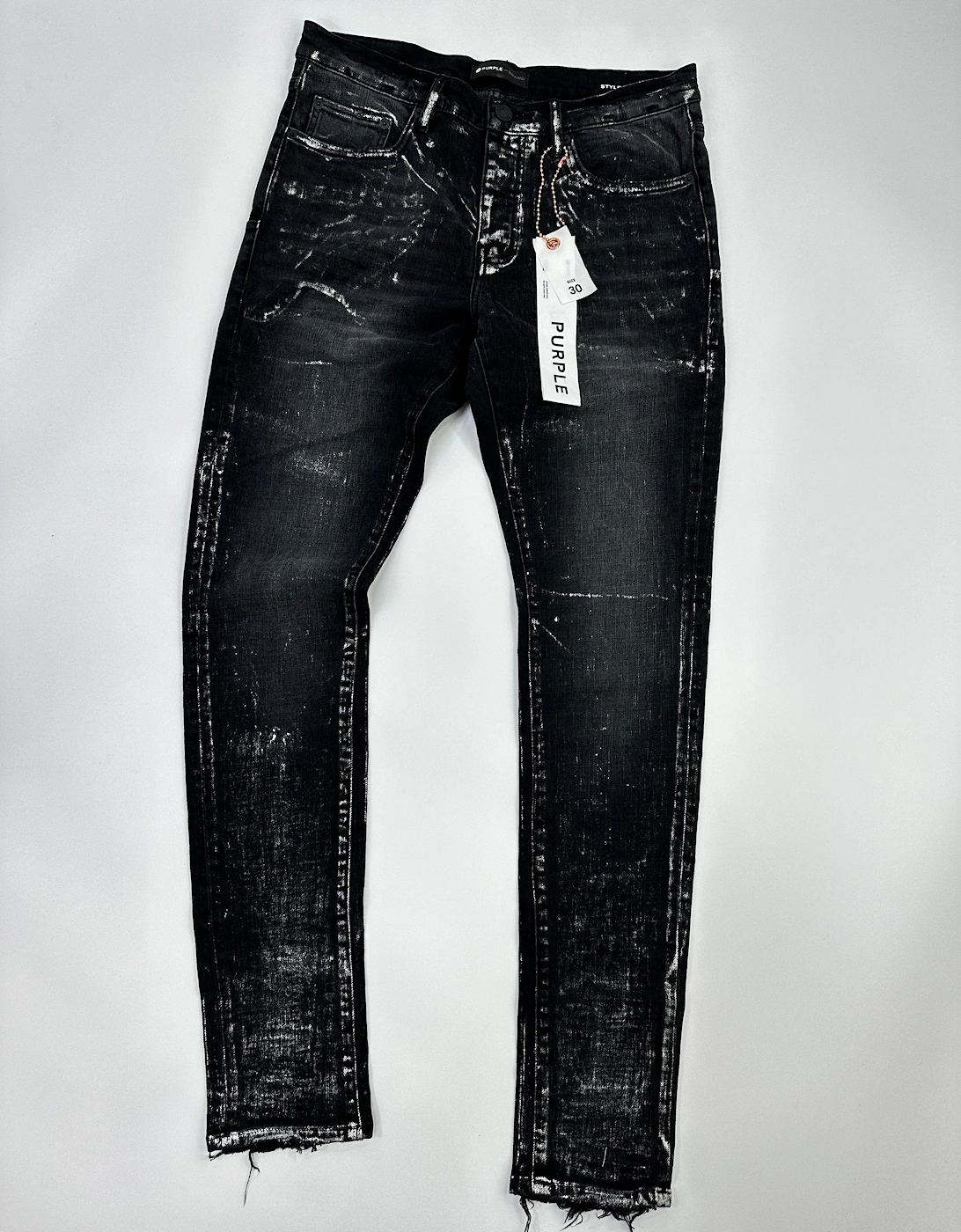 P001 LOW RISE JEANS BLACK METALLIC