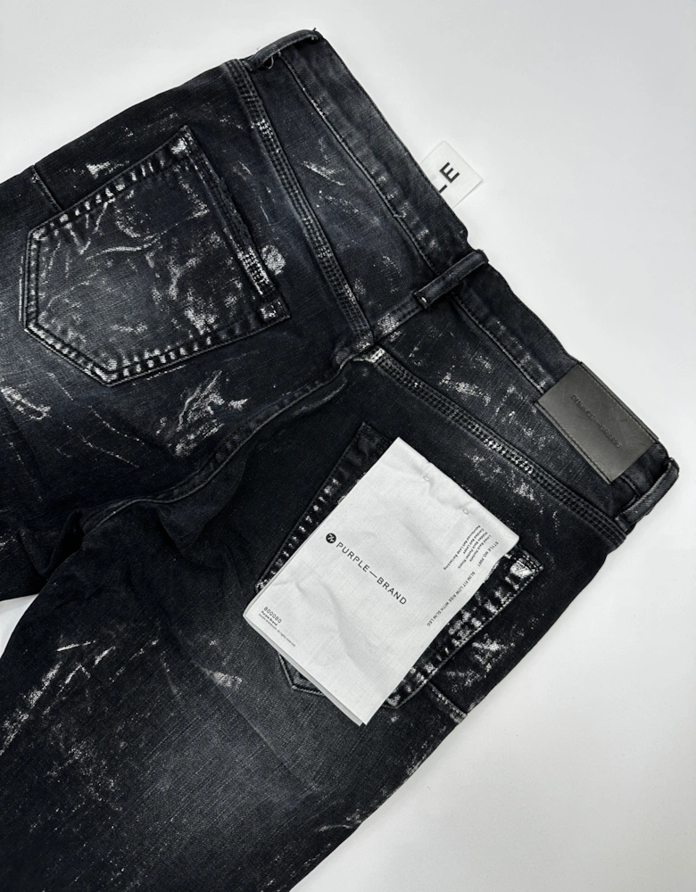 P001 LOW RISE JEANS BLACK METALLIC