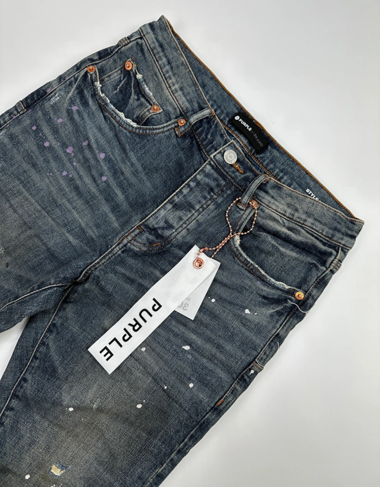 P001 DIRTY TINTED INDIGO VINTAGE JEANS