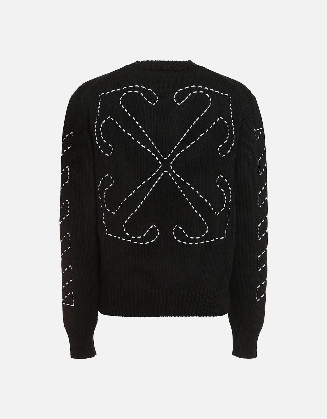 STITCH ARROWS KNIT SWEATER BLACK, 3 of 2