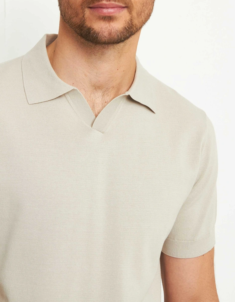 Open Collar Polo Shirt