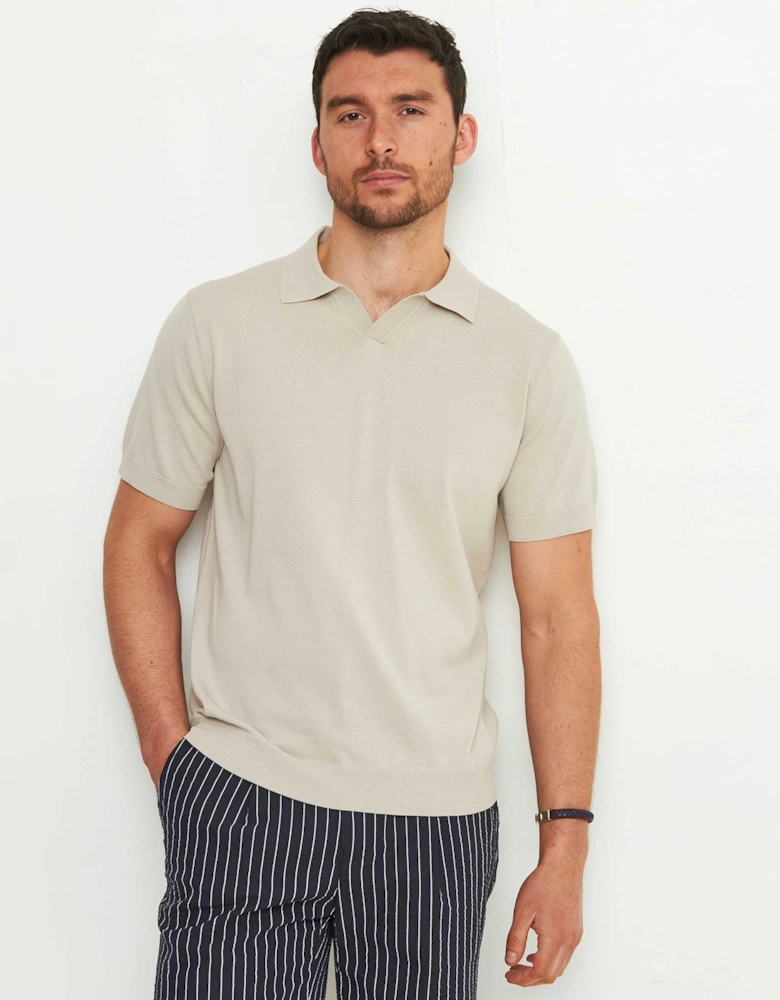 Open Collar Polo Shirt