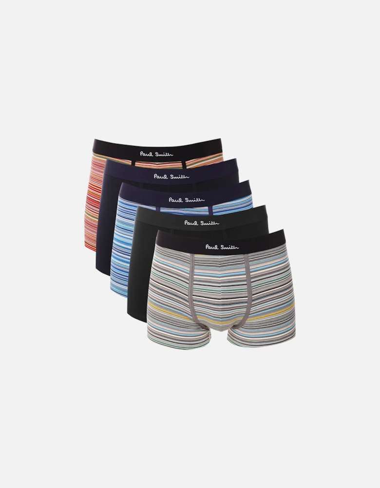 Striped and Plain Boxer Briefs 5 Pack