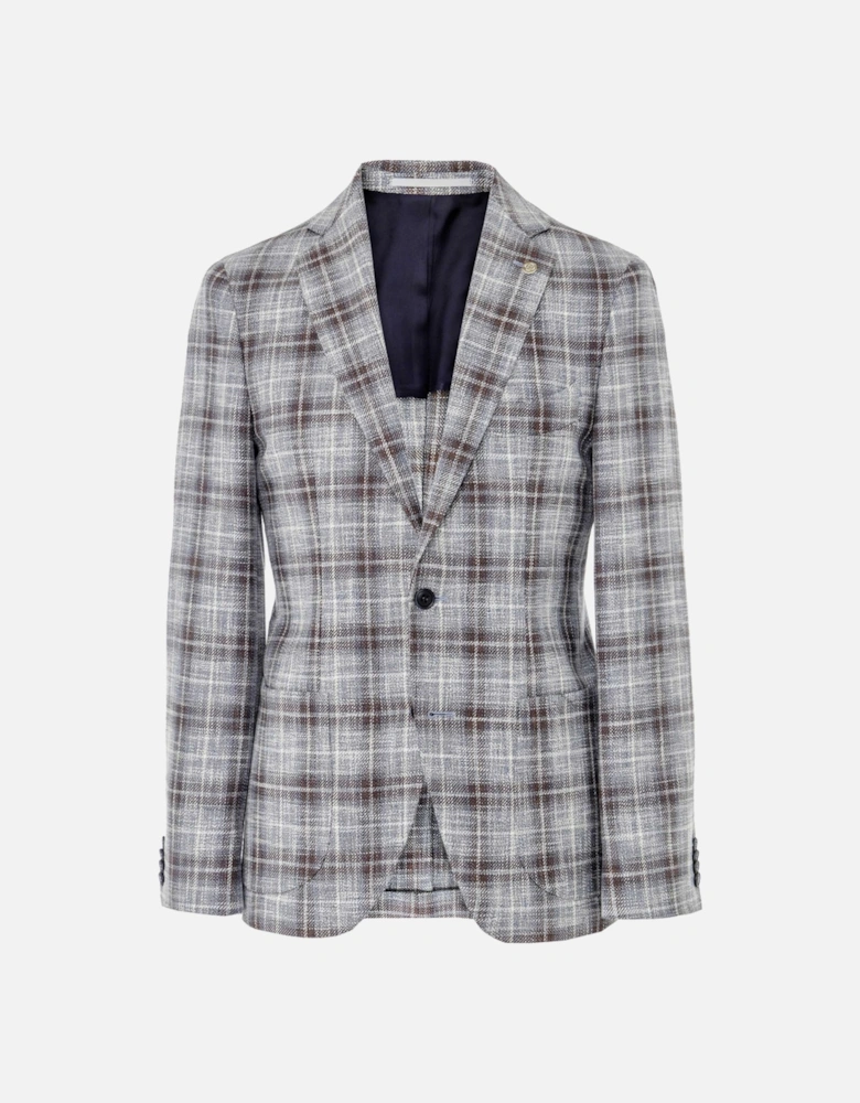 Linen Blend Loud Check Jacket