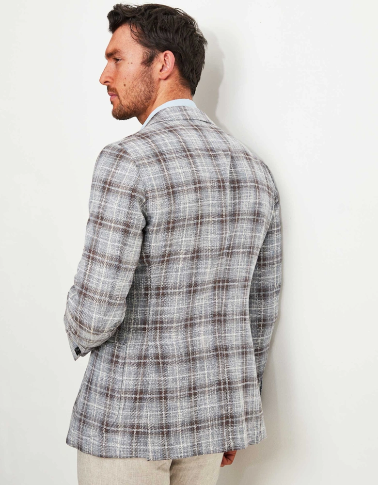 Linen Blend Loud Check Jacket