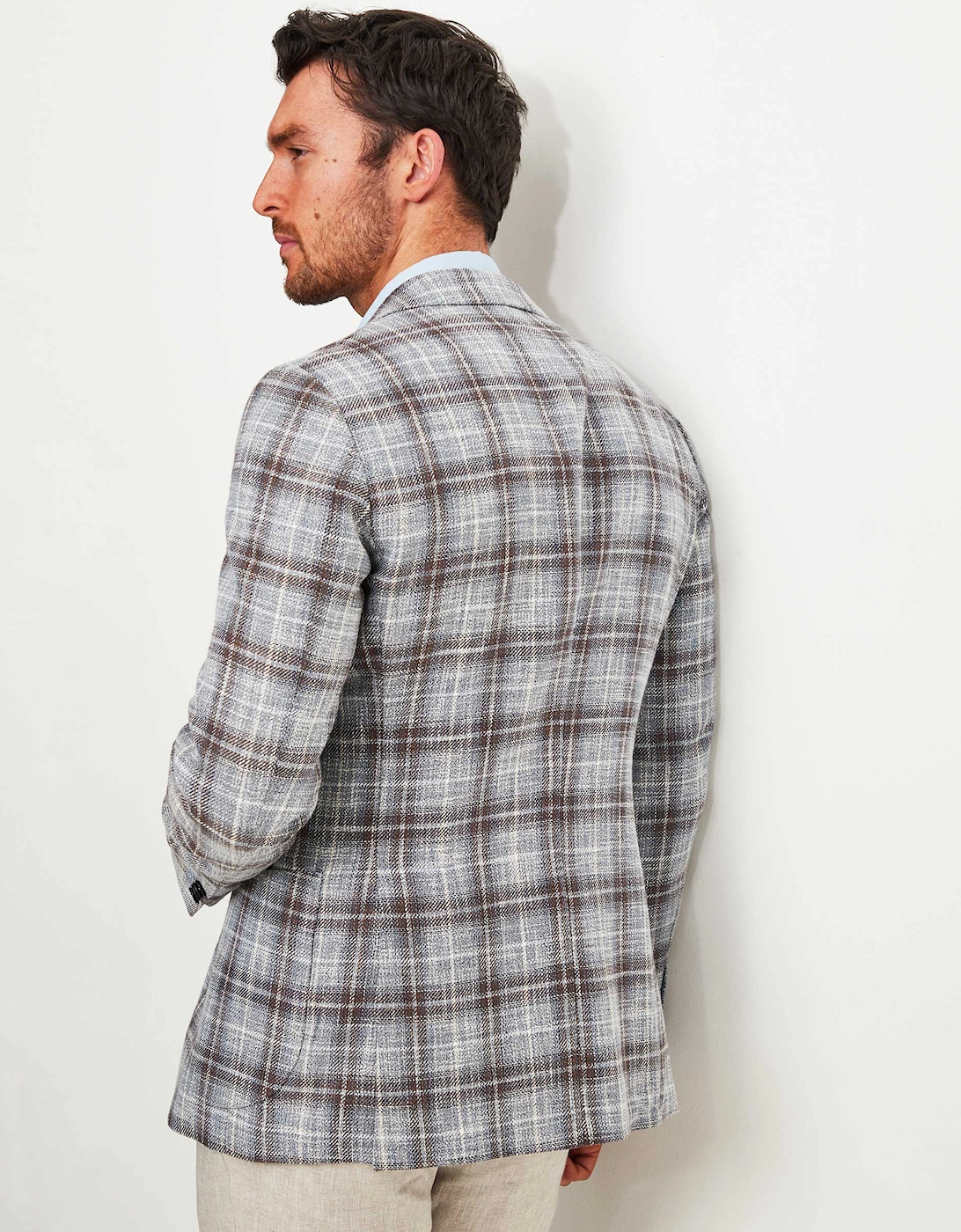 Linen Blend Loud Check Jacket