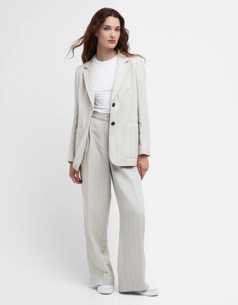 Celeste Striped Straight-Leg Trousers