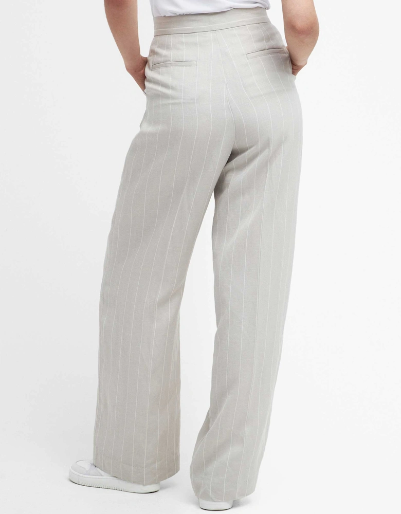 Celeste Striped Straight-Leg Trousers