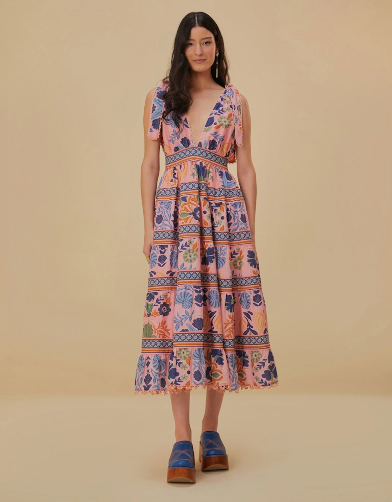 Seashell Tapestry Midi Dress