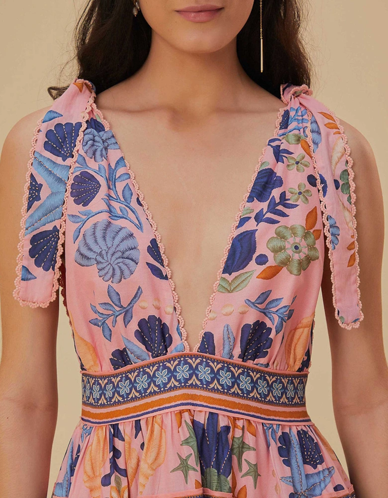 Seashell Tapestry Midi Dress