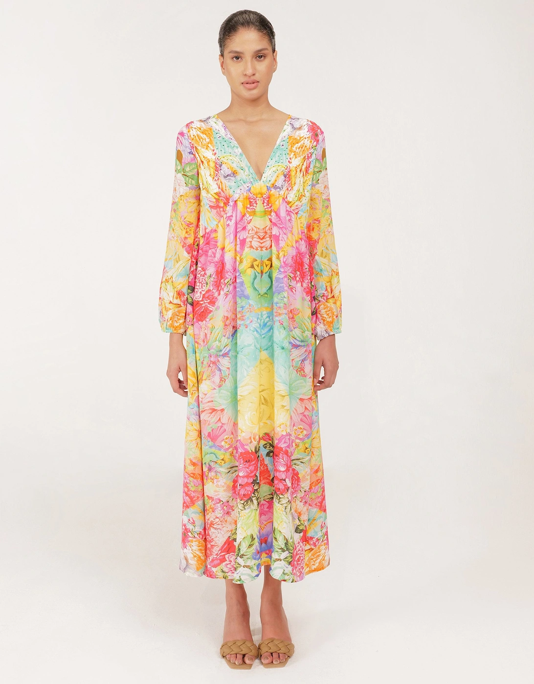 Silk Marigold Maxi Dress