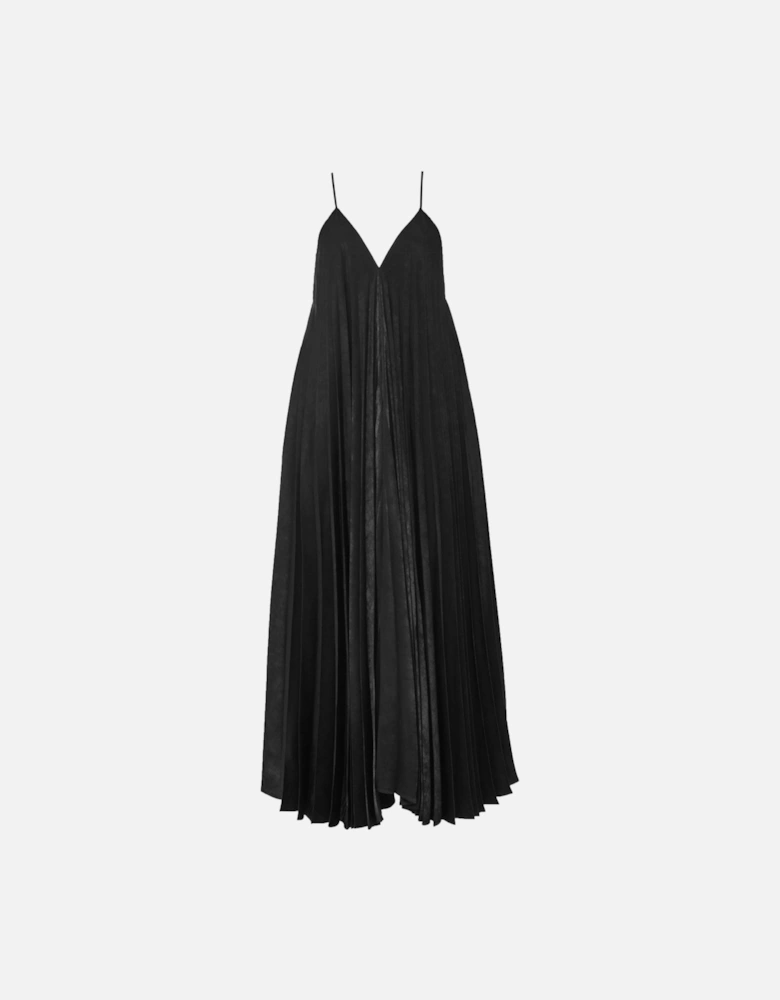 Spaghetti Strap Pleated Long Dress