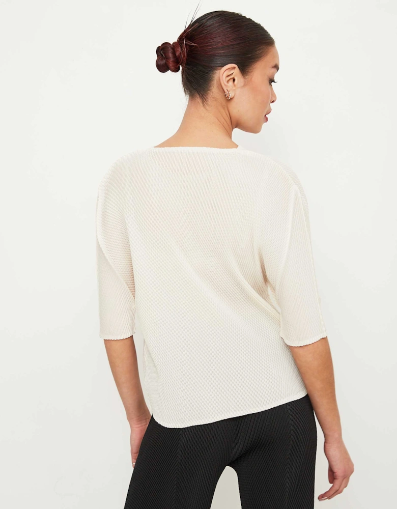 Pleated Short Sleeve Top