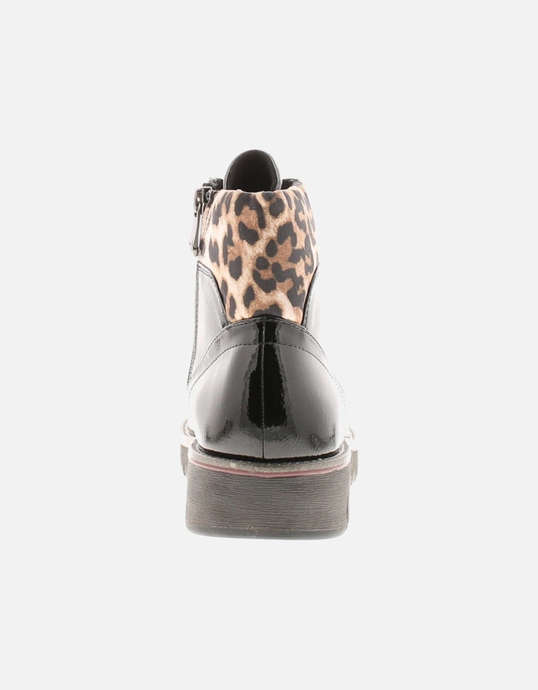 Marco Tozzi Womens Boots Ankle Mollie Lace Up  black patent UK Size