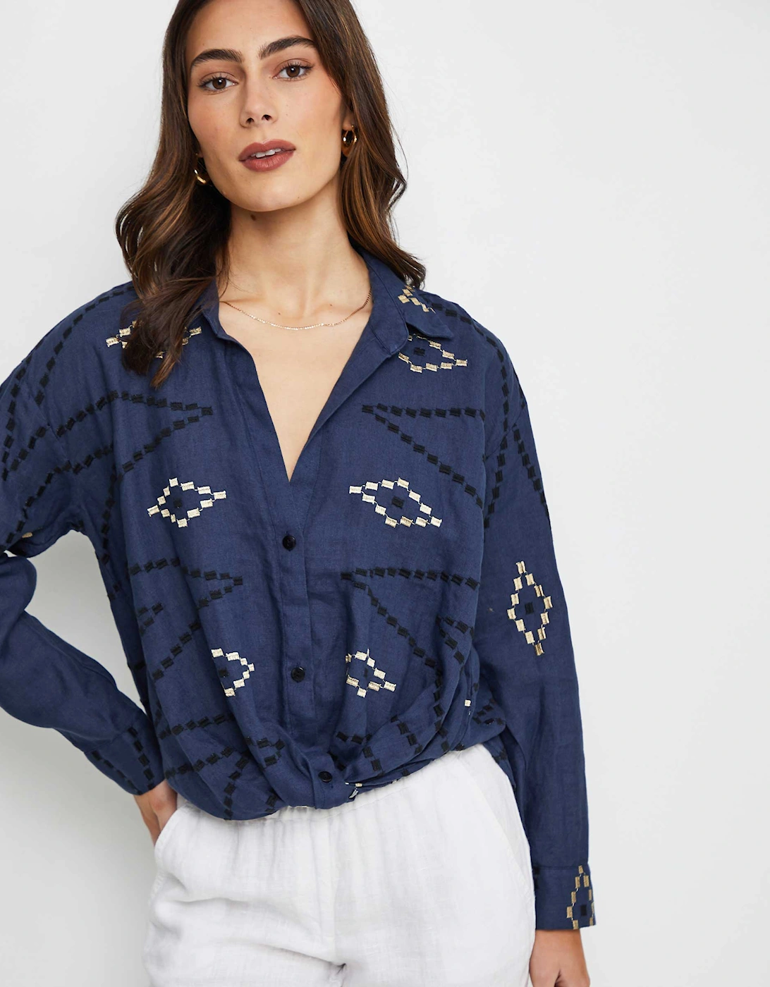 Linen Zig Zag Shirt