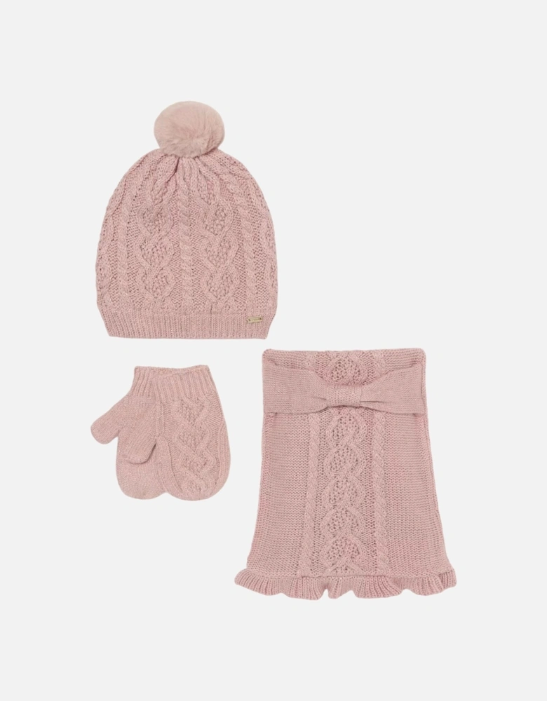 Pink Blush Hat and Scarf Set