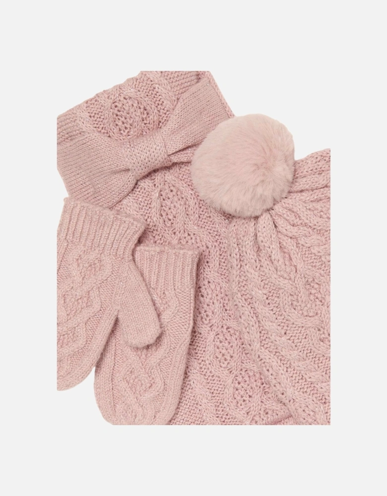 Pink Blush Hat and Scarf Set