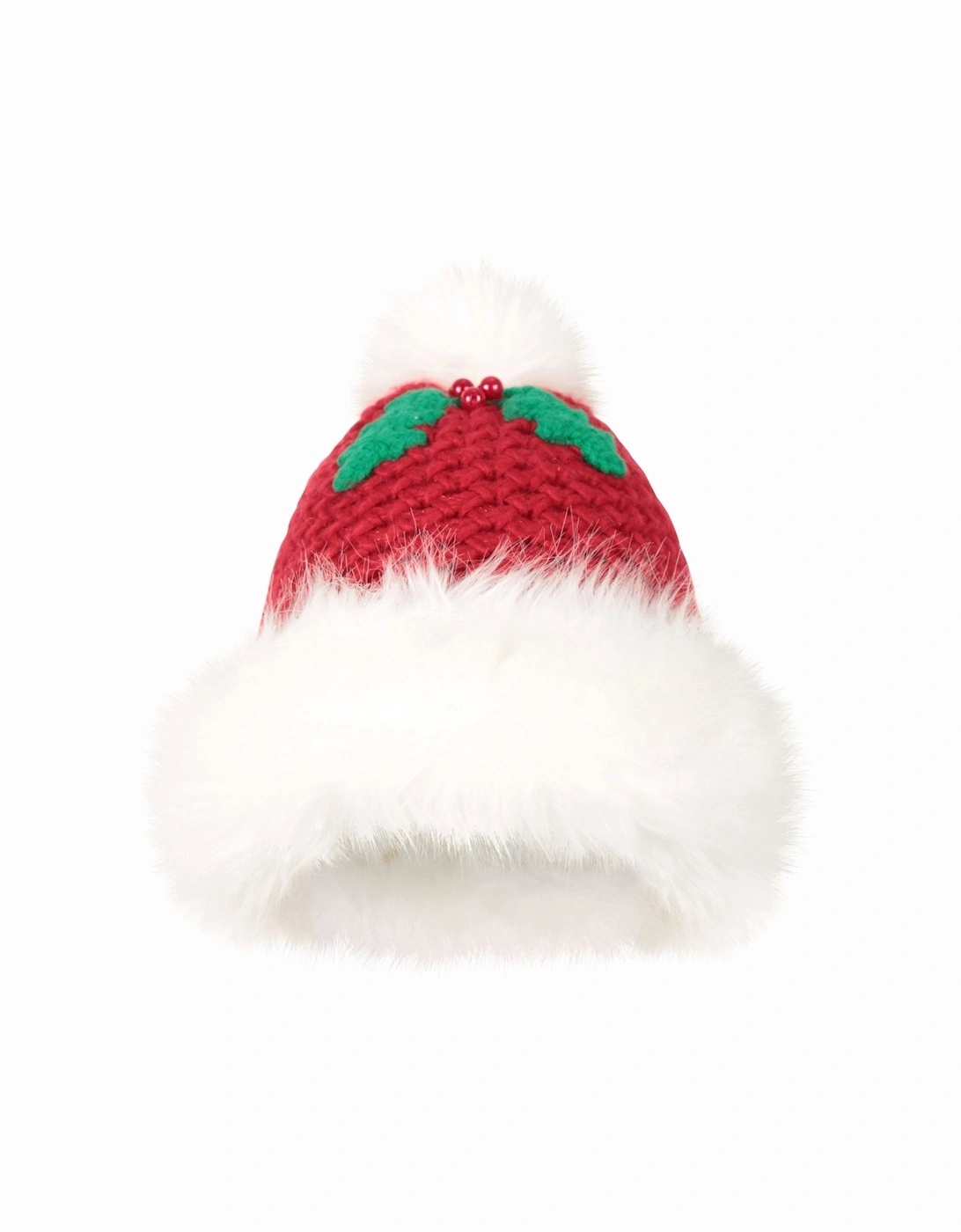 Womens/Ladies Mrs Claus Pom Pom Christmas Beanie, 6 of 5