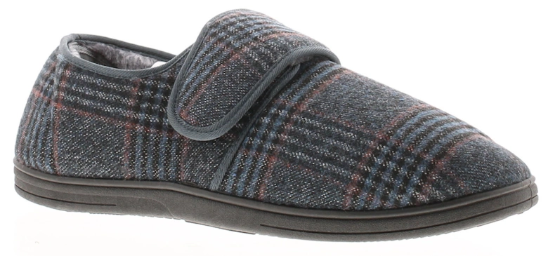 Mens Slippers Touch Fastening David navy UK Size