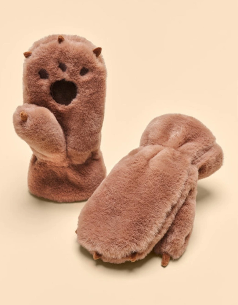 Pals Mittens - Bear Paw in Chocolate