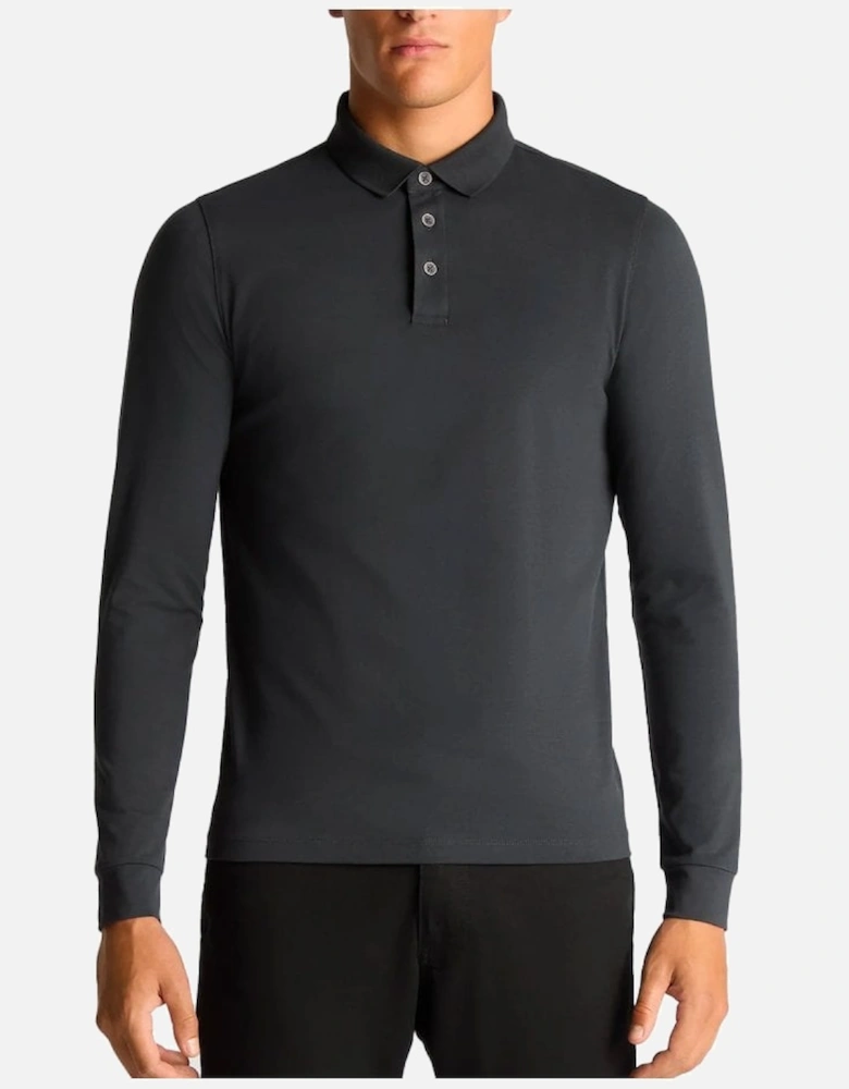 Long Sleeve Polo Shirt Charcoal