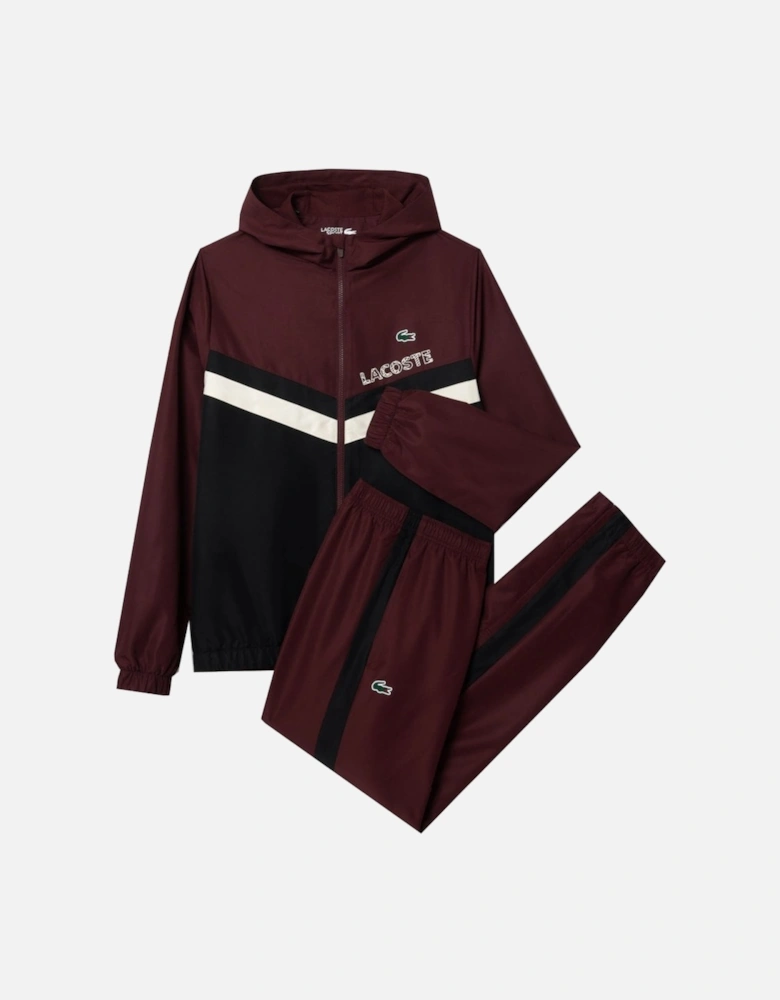 Men's Black and Bordeaux Tracksuit