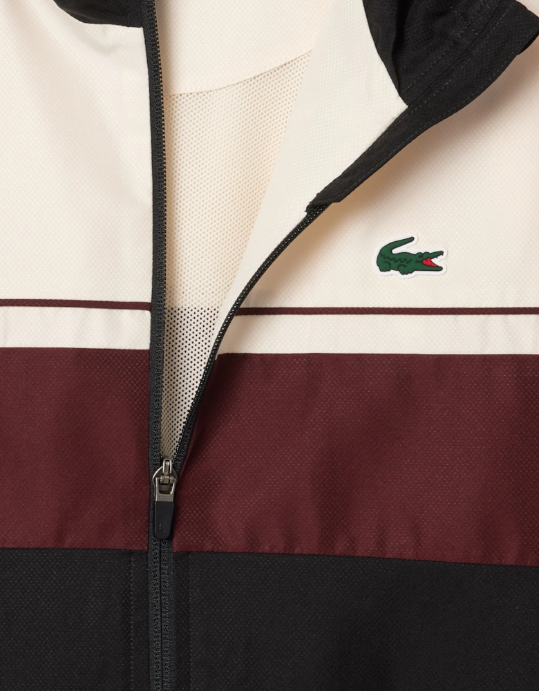 Men's White, Black and Bordeaux colour block Tracksuit