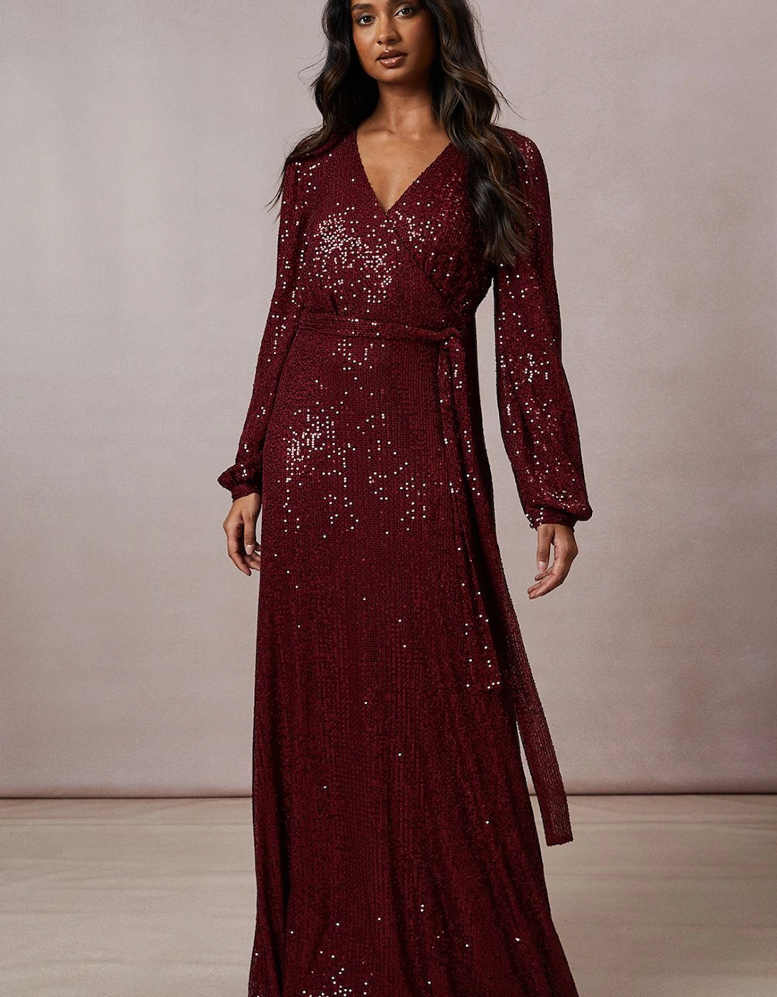 Long Sleeve Sequin Maxi Dress, 6 of 5