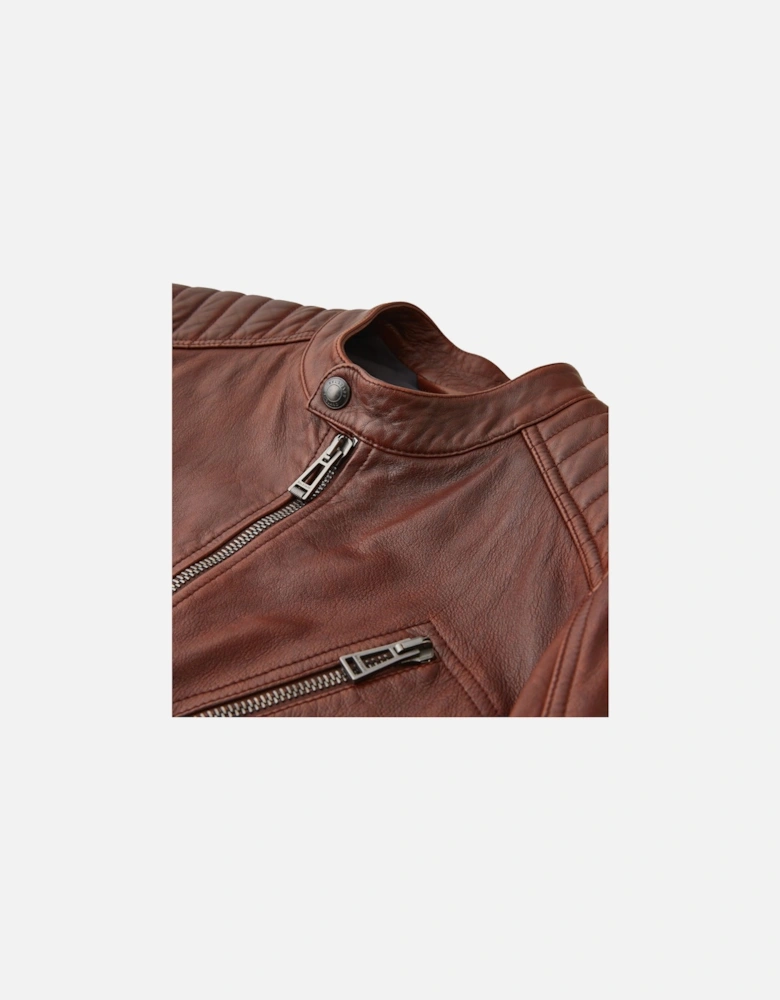 V Racer Leather Jacket A1-24 Deep Copper