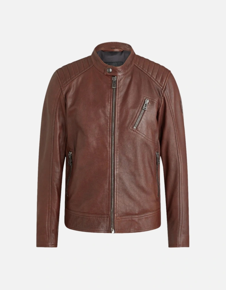 V Racer Leather Jacket A1-24 Deep Copper