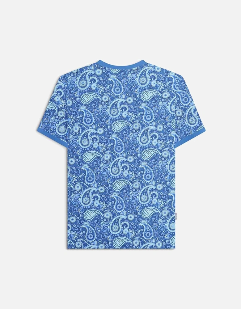 Mens Paisley Crew Neck Cotton T-Shirt