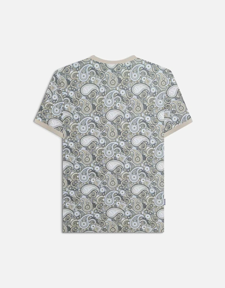 Mens Paisley Crew Neck Cotton T-Shirt