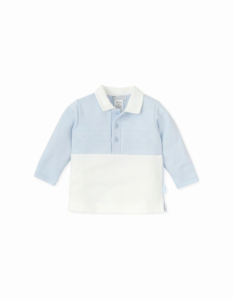 Pale Blue Soft Polo Top