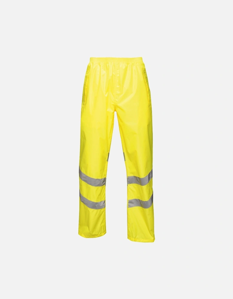 Mens Hi Vis Pro Packaway Waterproof Work Trousers