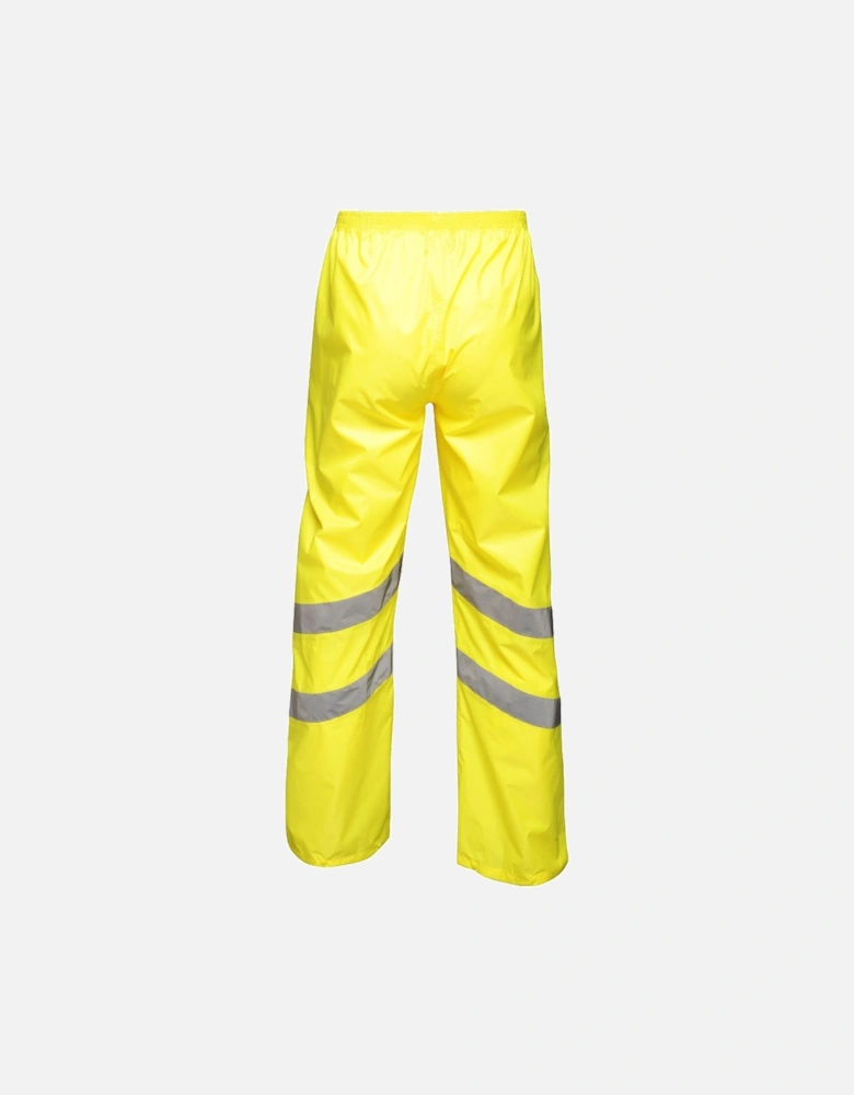 Mens Hi Vis Pro Packaway Waterproof Work Trousers