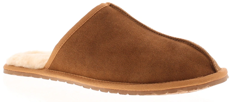 Mens Mule Slippers Suede Leather Wayne tan UK Size