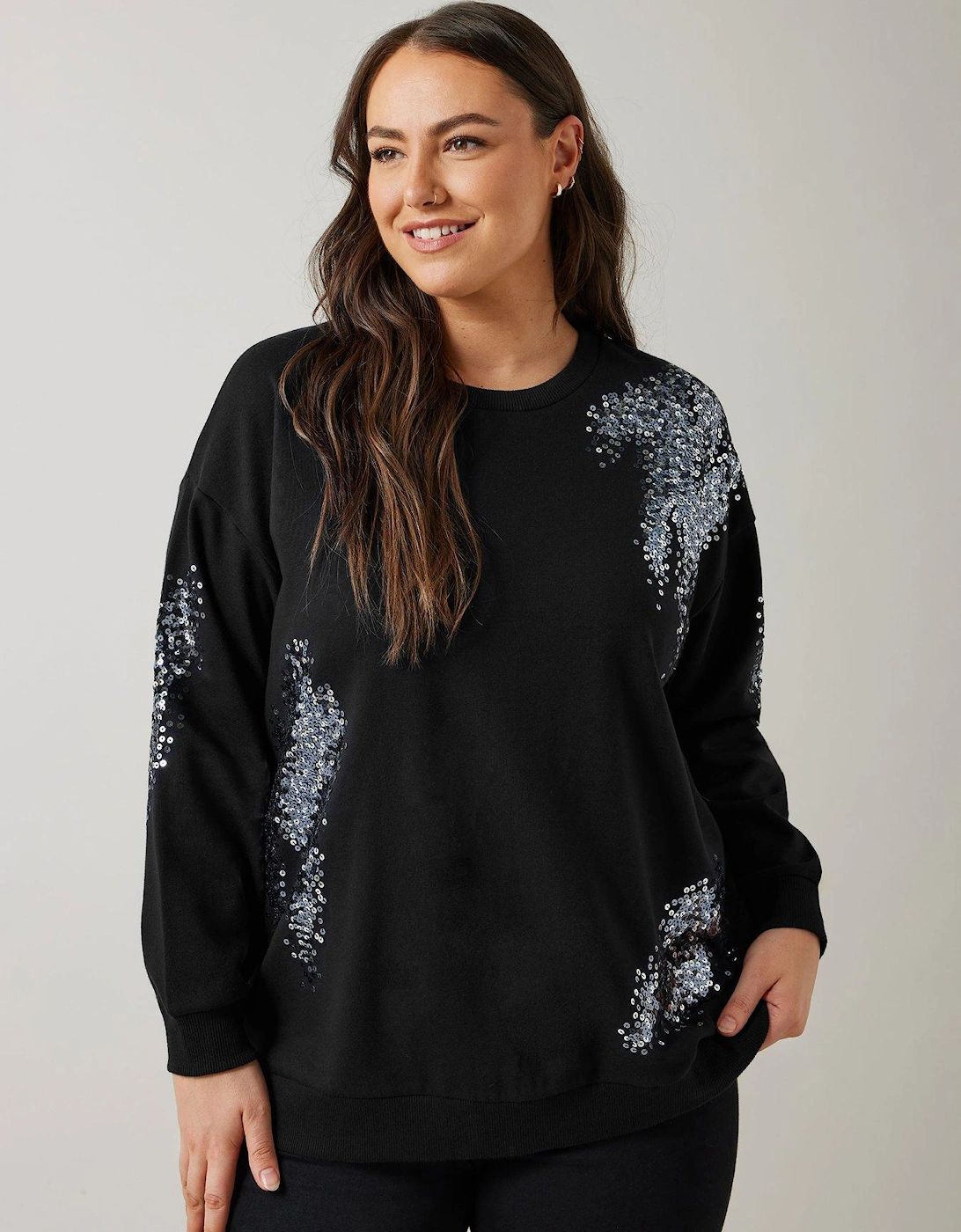 Sequin Sweatshirt - Black, 2 of 1