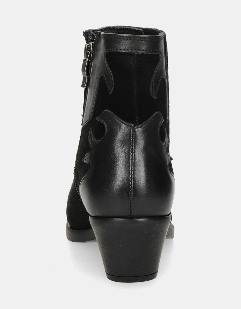 Tessy Leather Boot - Black