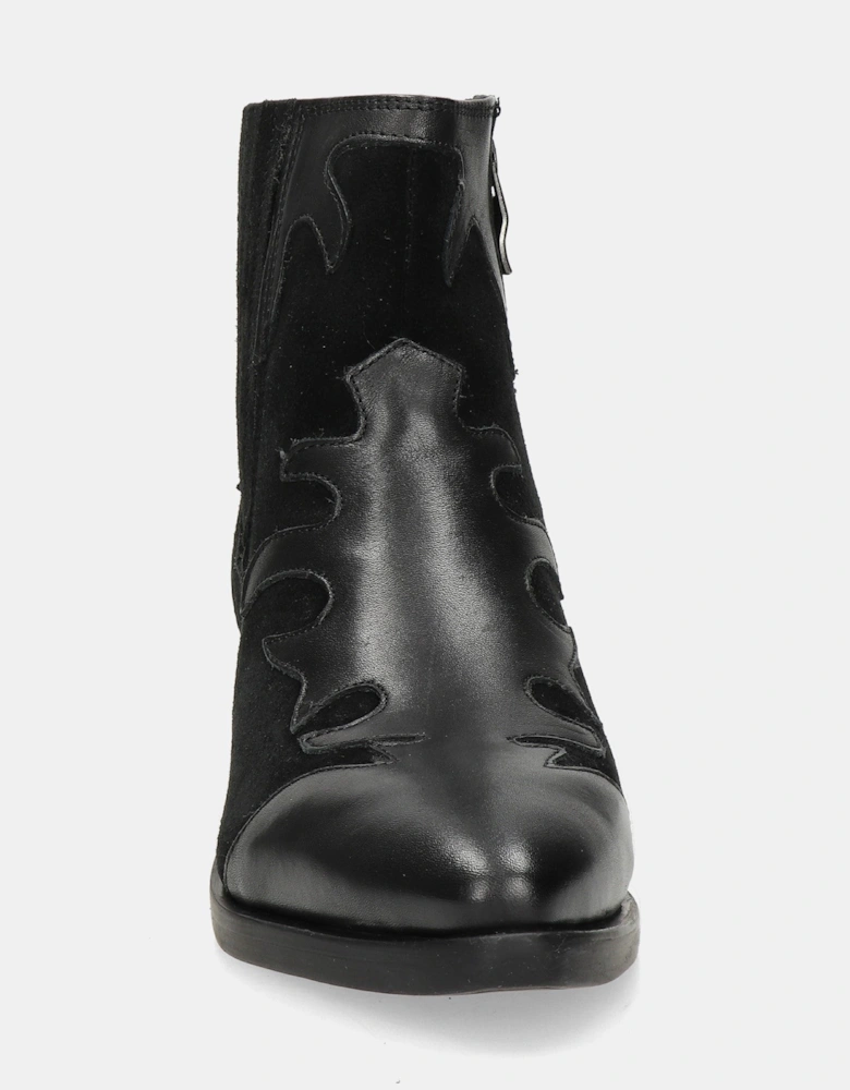 Tessy Leather Boot - Black