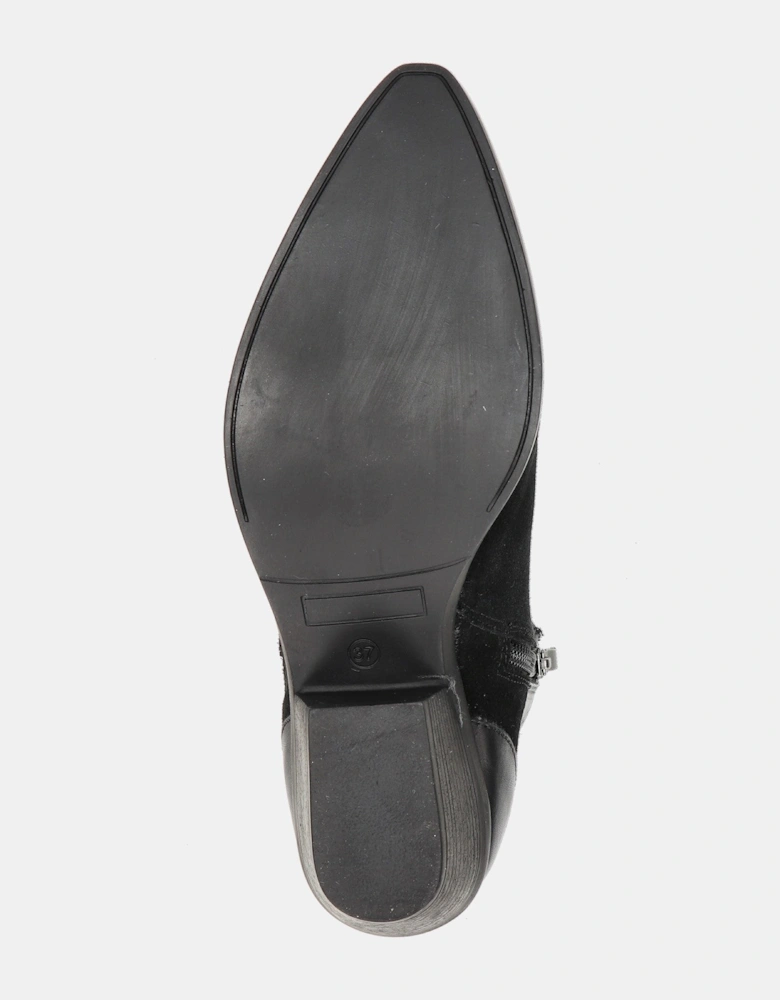 Tessy Leather Boot - Black