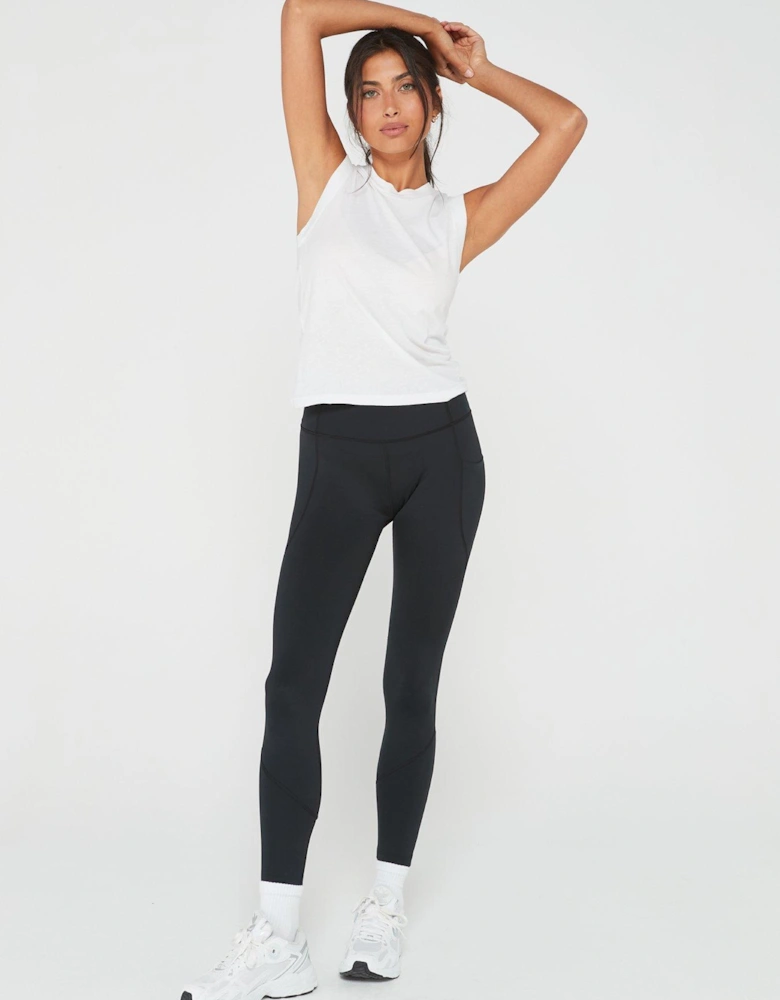 Athleisure Seam Detail Leggings - Black