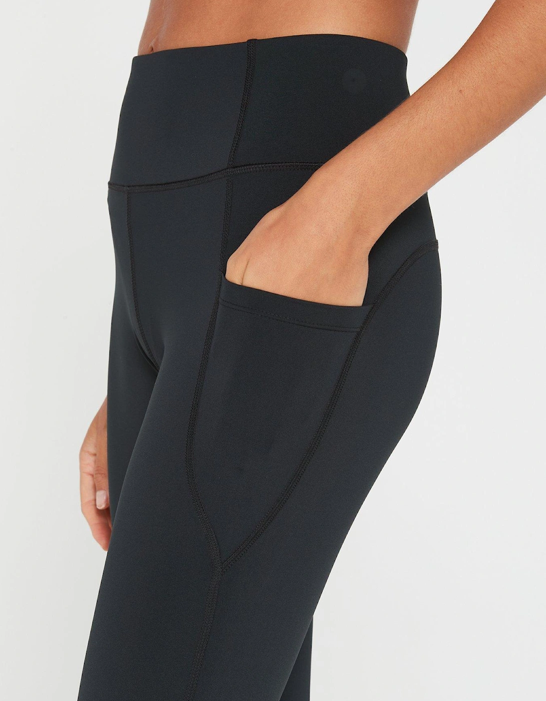 Athleisure Seam Detail Leggings - Black